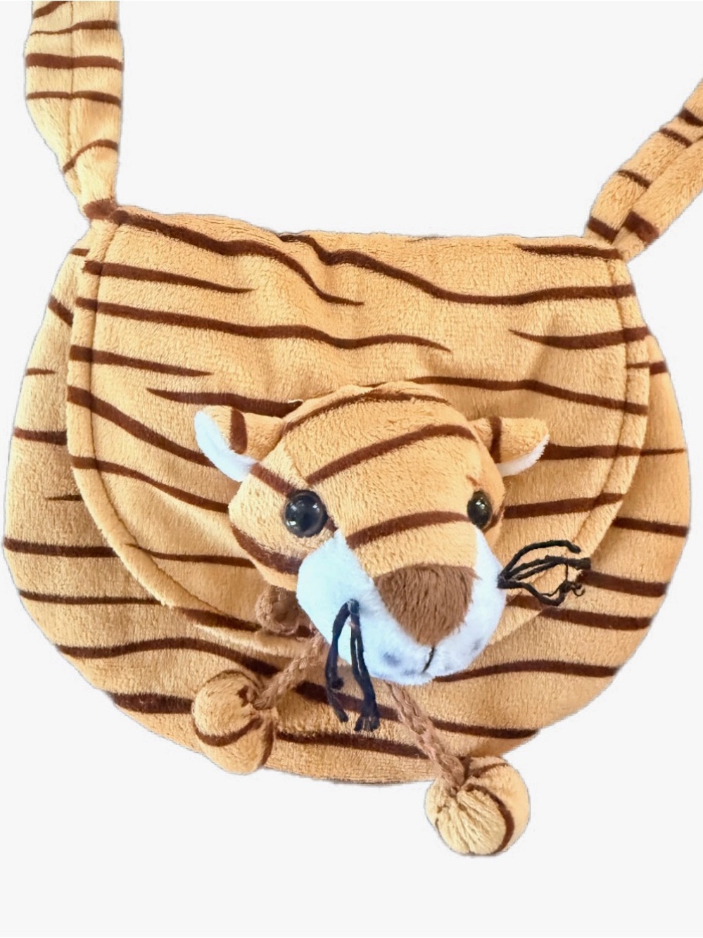 Vintage Y2K Fiesta Tiger Plush Animal Mini Shoulder Bag Purse